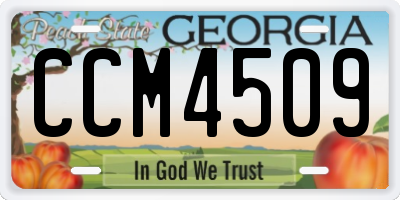 GA license plate CCM4509