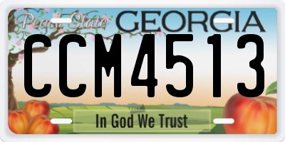 GA license plate CCM4513