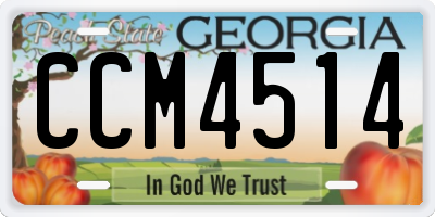 GA license plate CCM4514