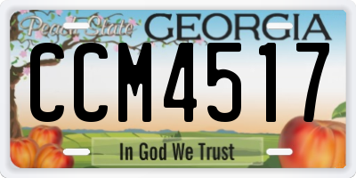 GA license plate CCM4517