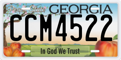 GA license plate CCM4522