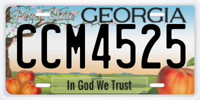 GA license plate CCM4525