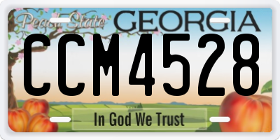 GA license plate CCM4528