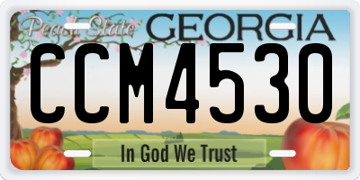GA license plate CCM4530