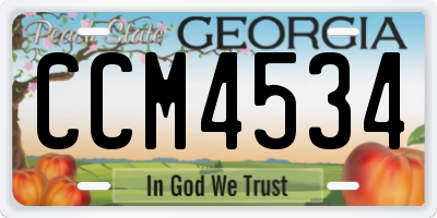 GA license plate CCM4534