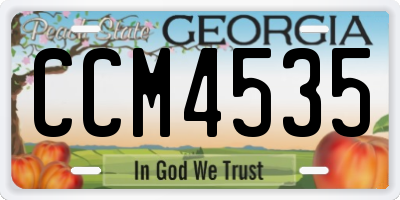 GA license plate CCM4535