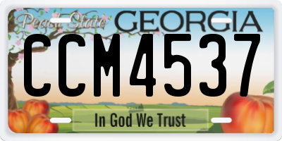GA license plate CCM4537