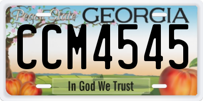 GA license plate CCM4545
