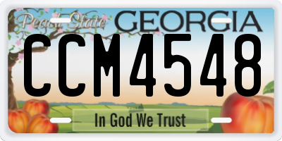 GA license plate CCM4548