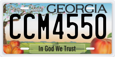 GA license plate CCM4550