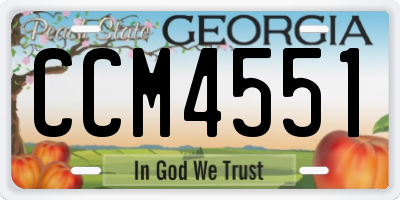 GA license plate CCM4551