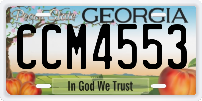 GA license plate CCM4553