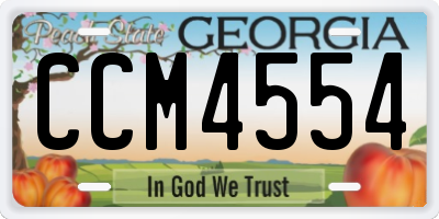 GA license plate CCM4554