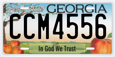 GA license plate CCM4556