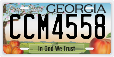 GA license plate CCM4558