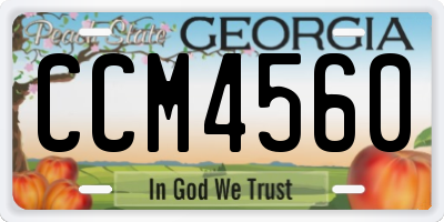 GA license plate CCM4560