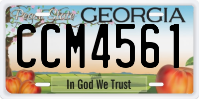 GA license plate CCM4561