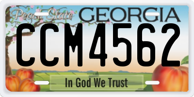 GA license plate CCM4562