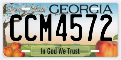 GA license plate CCM4572