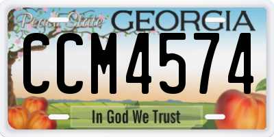 GA license plate CCM4574