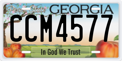 GA license plate CCM4577