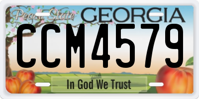 GA license plate CCM4579