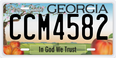 GA license plate CCM4582