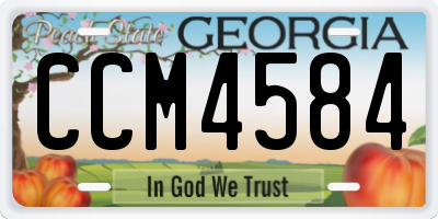 GA license plate CCM4584