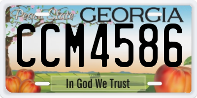 GA license plate CCM4586