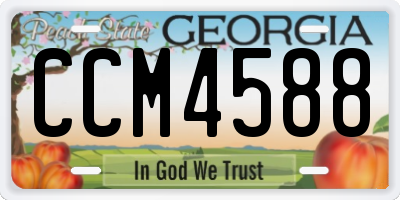 GA license plate CCM4588