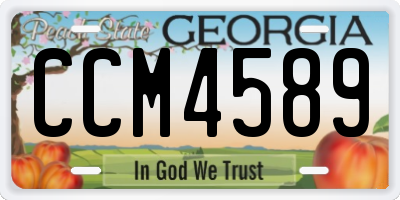 GA license plate CCM4589
