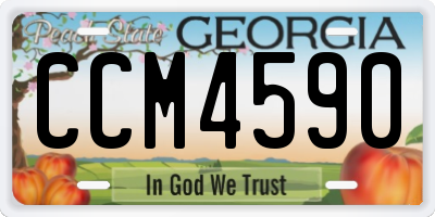 GA license plate CCM4590
