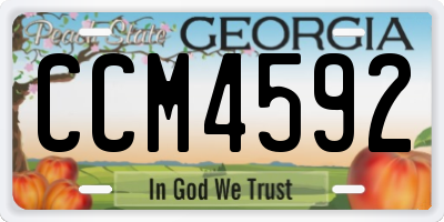 GA license plate CCM4592