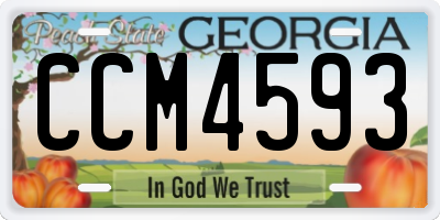 GA license plate CCM4593