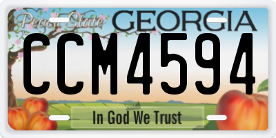 GA license plate CCM4594