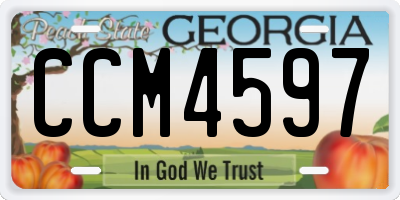 GA license plate CCM4597