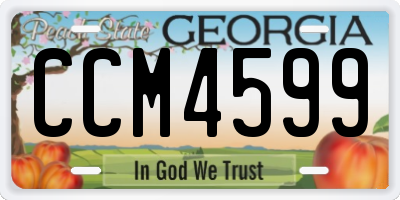 GA license plate CCM4599