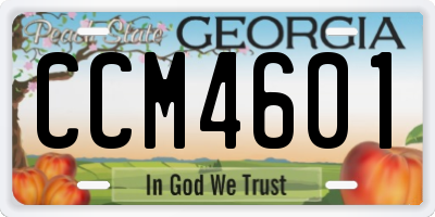 GA license plate CCM4601