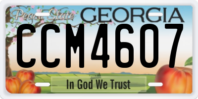 GA license plate CCM4607