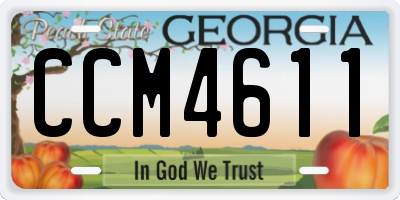 GA license plate CCM4611