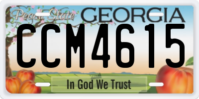 GA license plate CCM4615