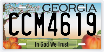 GA license plate CCM4619