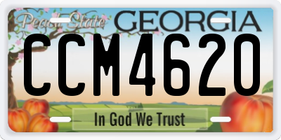 GA license plate CCM4620