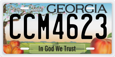 GA license plate CCM4623