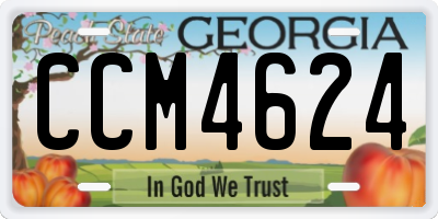 GA license plate CCM4624