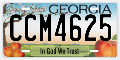 GA license plate CCM4625