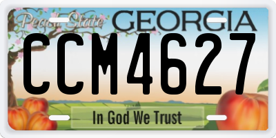 GA license plate CCM4627