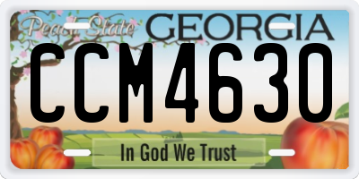 GA license plate CCM4630