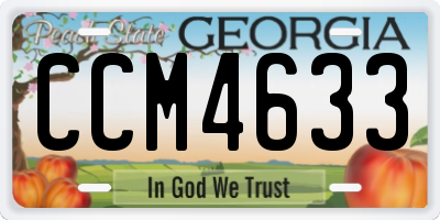 GA license plate CCM4633