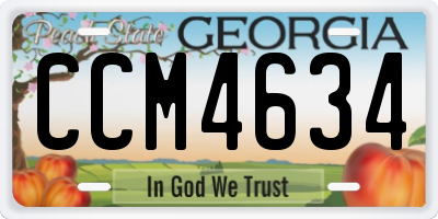 GA license plate CCM4634